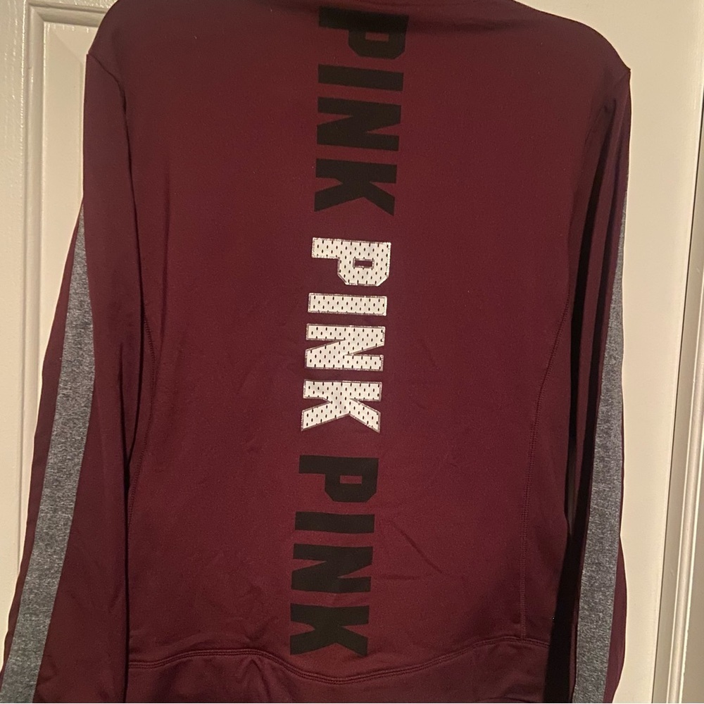 PINK Burgundy Zip pullover - Picture 3 of 7